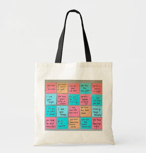 Art Print Tote- Say it with a note #2