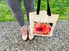 Load image into Gallery viewer, Pink floral tote bag