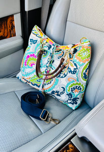 Reversible  paisley print handbag