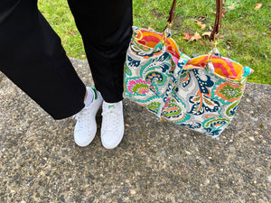 Reversible  paisley print handbag