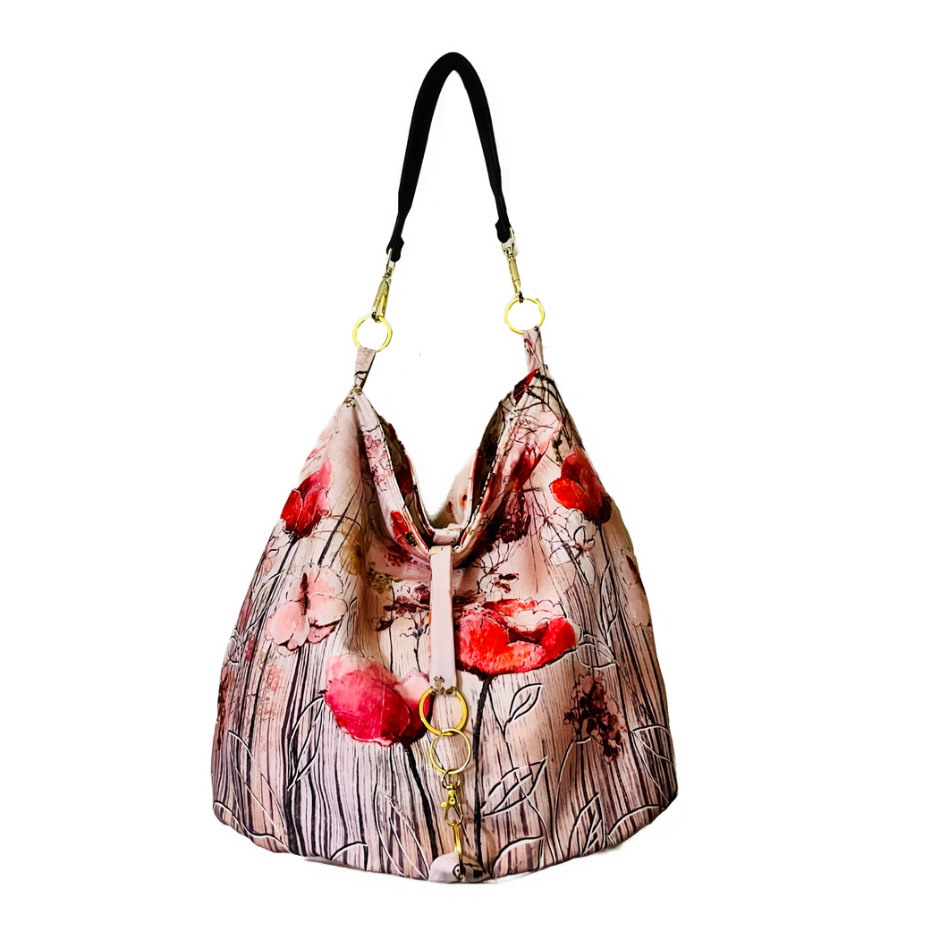 Sweet poppy, print handbag