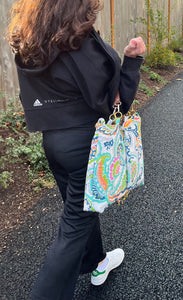 Reversible  paisley print handbag