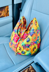 Gorgeous, reversible floral tote