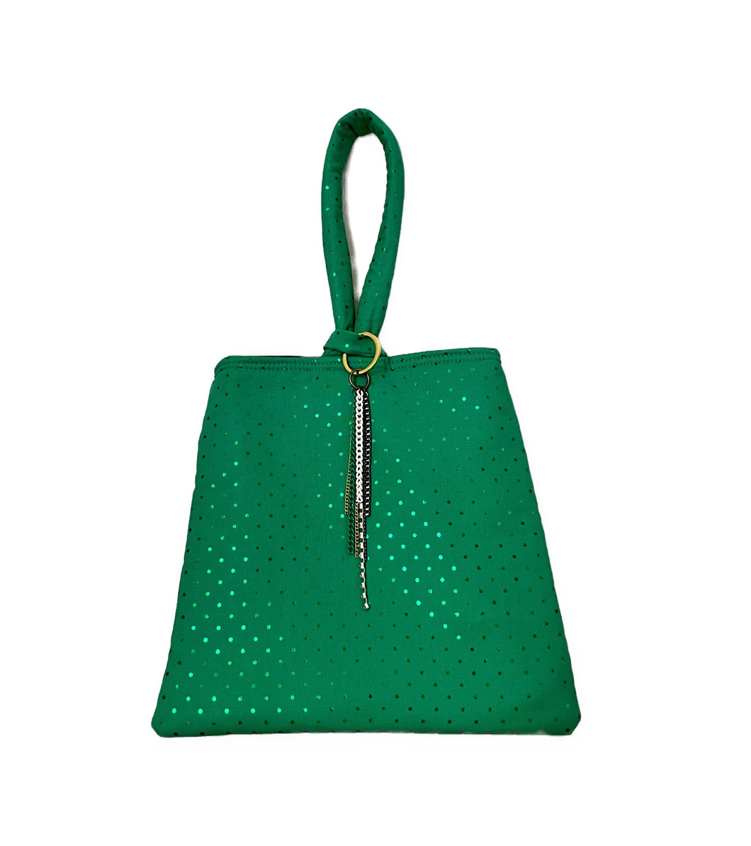 Emerald green wristlet