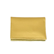 Load image into Gallery viewer, Yellow zero waste leather card holder