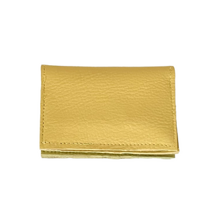 Yellow zero waste leather card holder