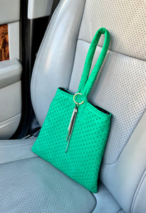 Emerald green wristlet