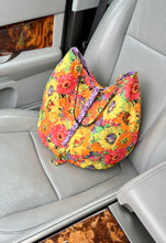 Load image into Gallery viewer, Beautiful, purple floral bucket bag