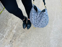 Load image into Gallery viewer, Beautiful, gray floral bucket bag