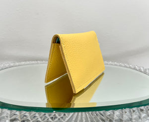 Yellow zero waste leather card holder