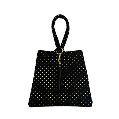 Black with gold dots wristlet ￼