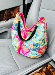 Pink reversible tiger tote